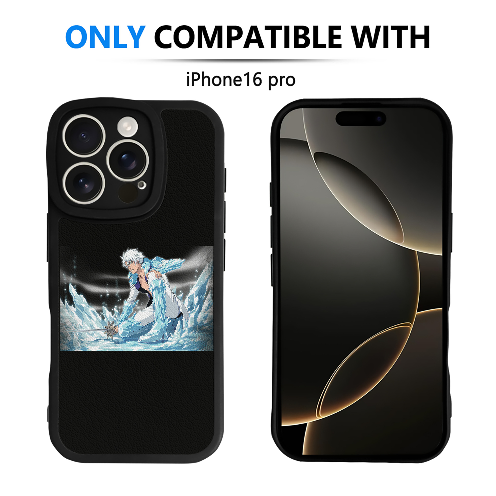 （画像用） ブリーチ 日番谷冬獅郎（ひつがや とうしろう） BLEACH Hitsugaya Toushirou 【iPhone 16シリーズ対応】シリコンスマホケース（レザー調） 材質：シリコン